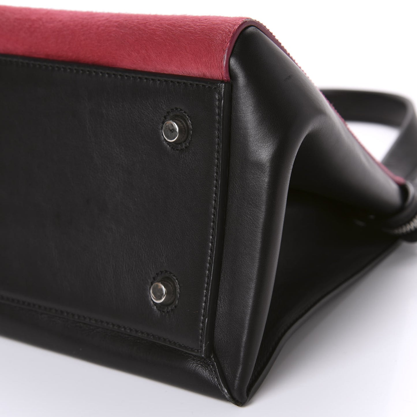 Pony Hair Medium Edge Shoulder Bag Pink
