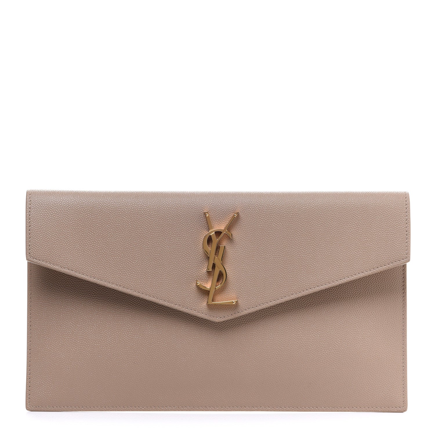 Saint Laurent Grain De Poudre Uptown Pouch Dark Beige 1 of 9