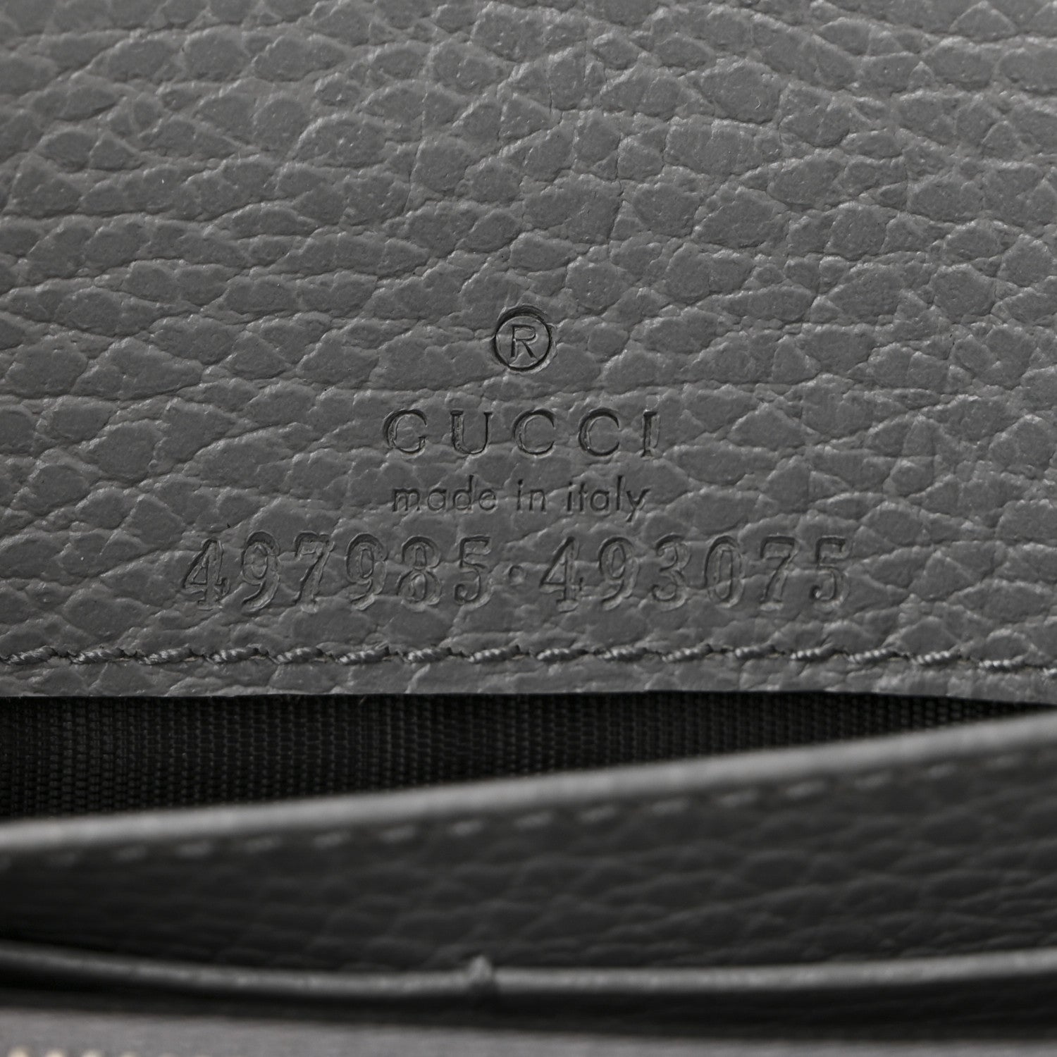 Gucci Dollar Calfskin Enamel Monochrome Mini GG Marmont Chain Wallet Deep Grey 6 of 10