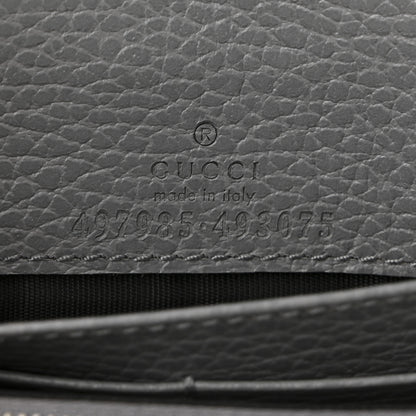 Gucci Dollar Calfskin Enamel Monochrome Mini GG Marmont Chain Wallet Deep Grey 6 of 10