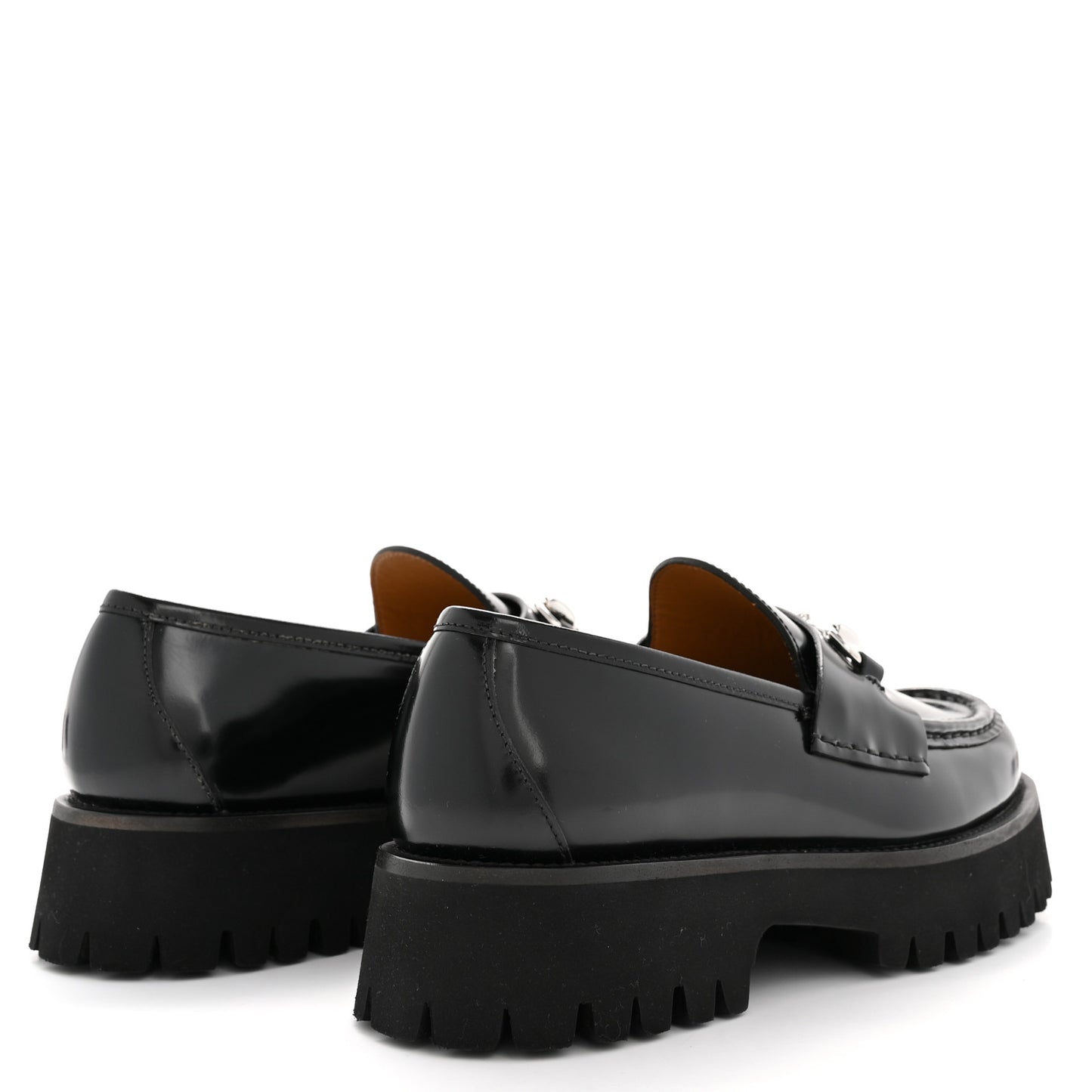 Cordovan Lux Womens Horsebit 45mm Platform Loafers 39.5 Black