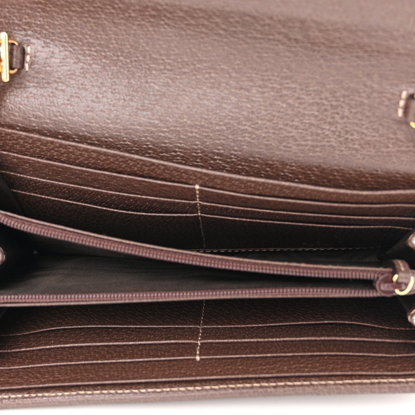 GG Supreme Monogram Web Ophidia Wallet On Chain Brown