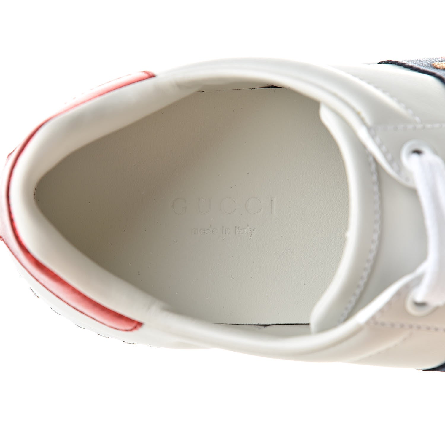 Gucci Calfskin Crystal Web Bee Embroidered Womens Ace Platform Sneakers 35.5 White 9 of 10