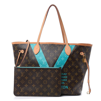Louis Vuitton Monogram V Neverfull MM Turquoise 1 of 17