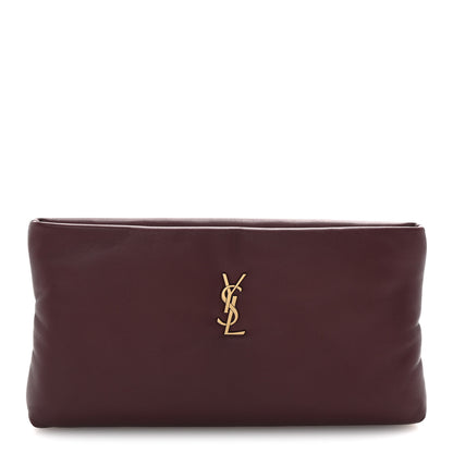 Saint Laurent Lambskin Long Calypso Pouch Rouge Merlot 1 of 7