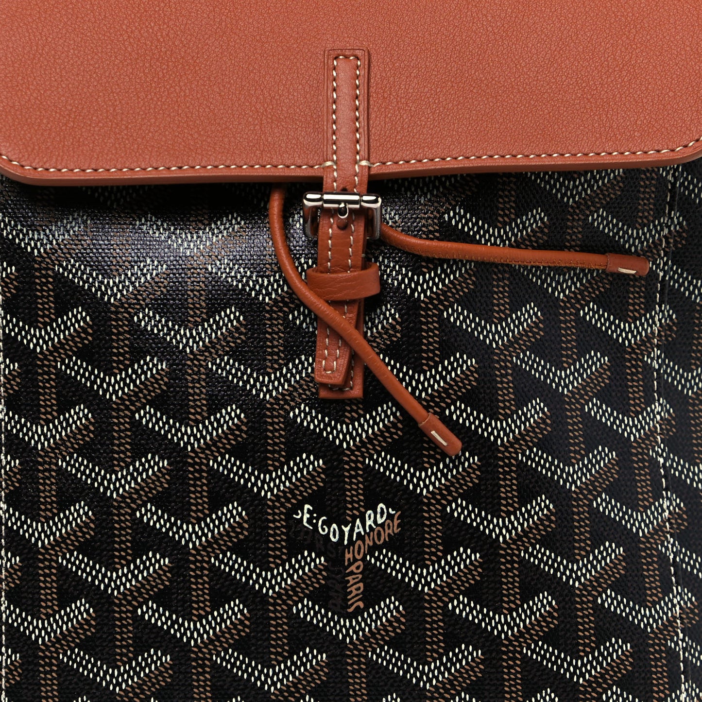 Goyardine Calfskin Mini Alpin Backpack Black Gold