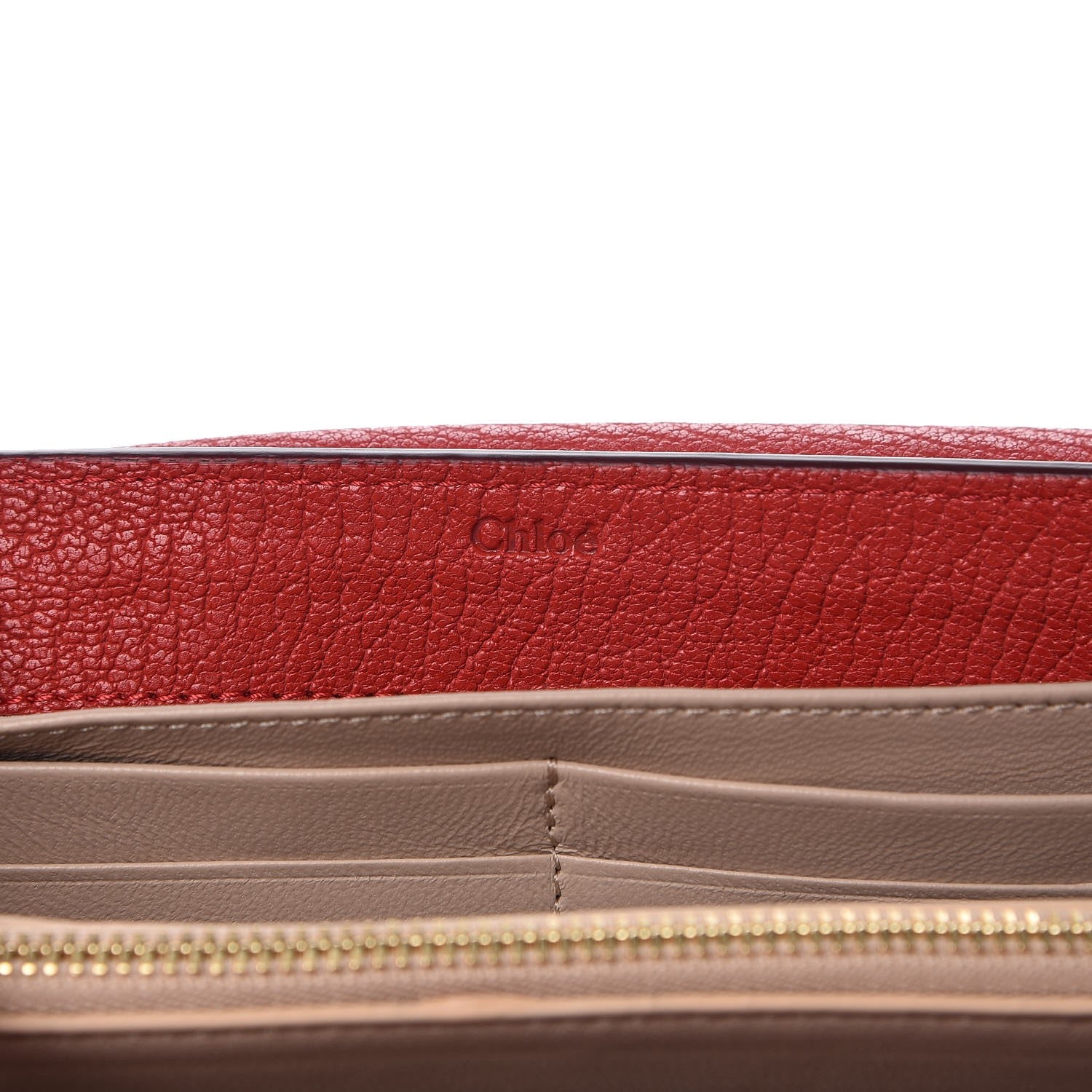 Chloe Grained Lambskin Drew Long Wallet with Flap Plaid Red 6 of 7