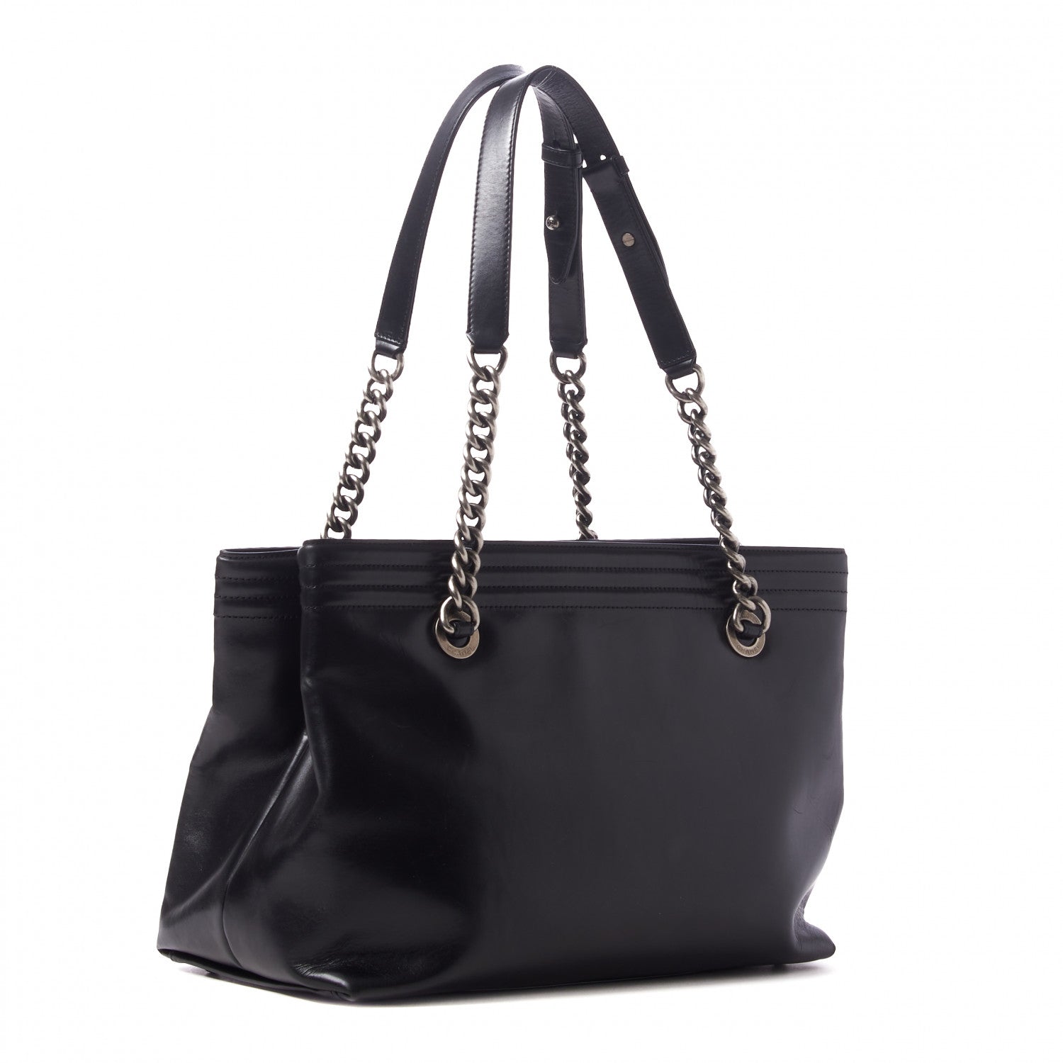 Chanel Glazed Calfskin Boy Tote Black 2 of 10