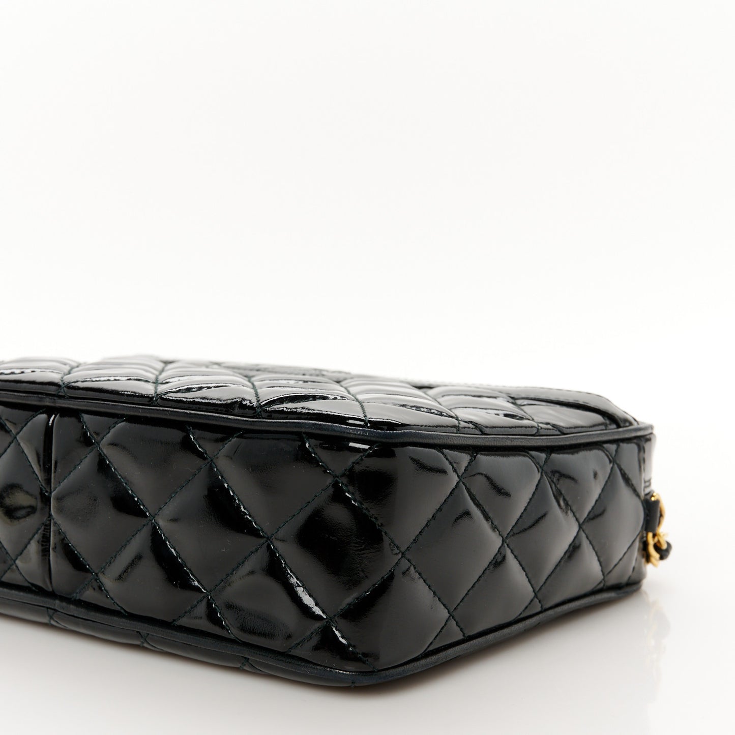 Patent Quilted Tassel Camera Case Black