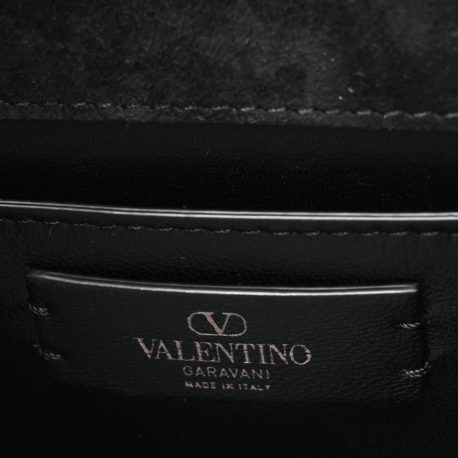 Valentino Garavani Calfskin Crystal Embroidered Mini Vsling Top Handle Bag Black 6 of 10