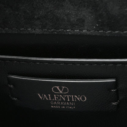 Valentino Garavani Calfskin Crystal Embroidered Mini Vsling Top Handle Bag Black 6 of 10