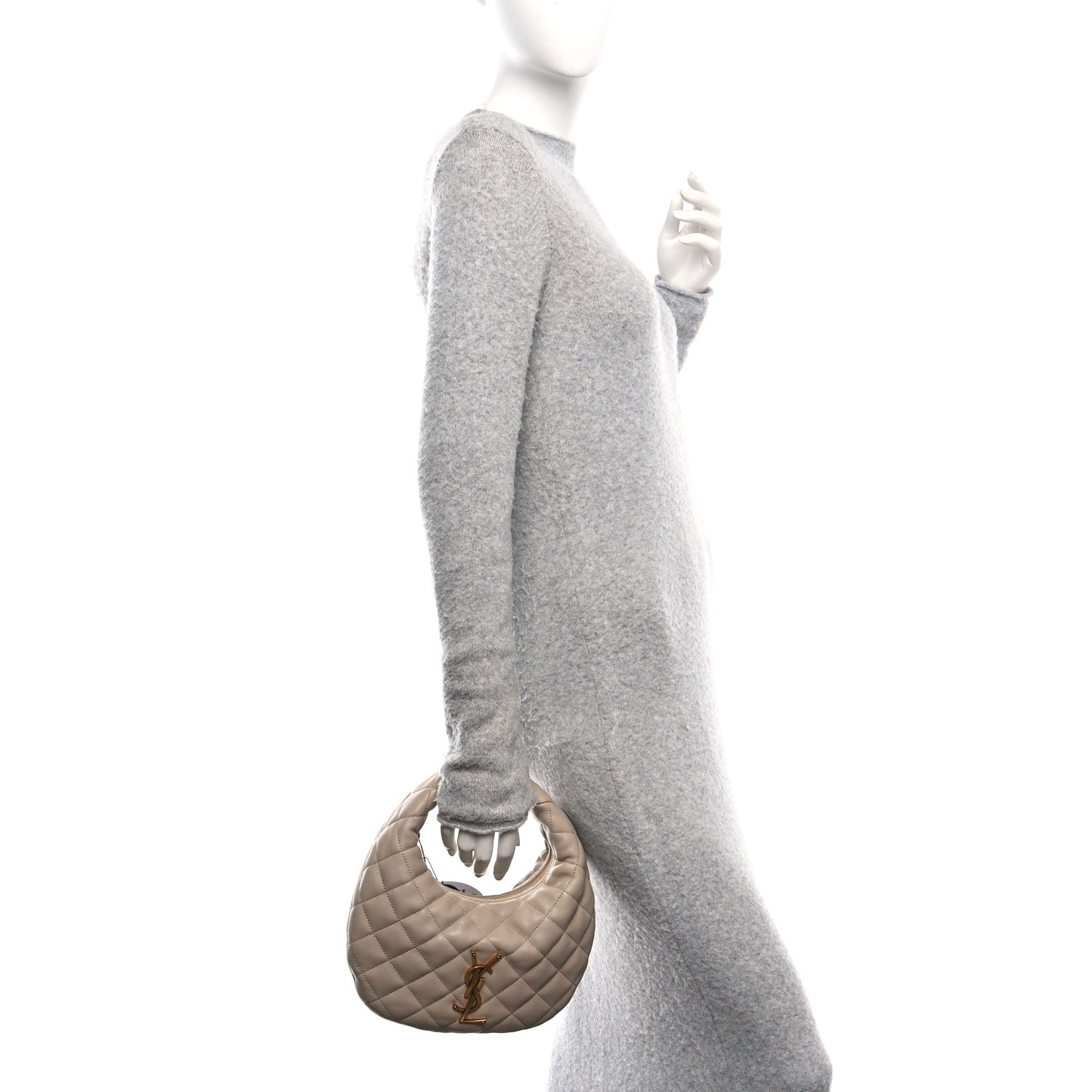 Lambskin Quilted Icarino Bag Dark Beige