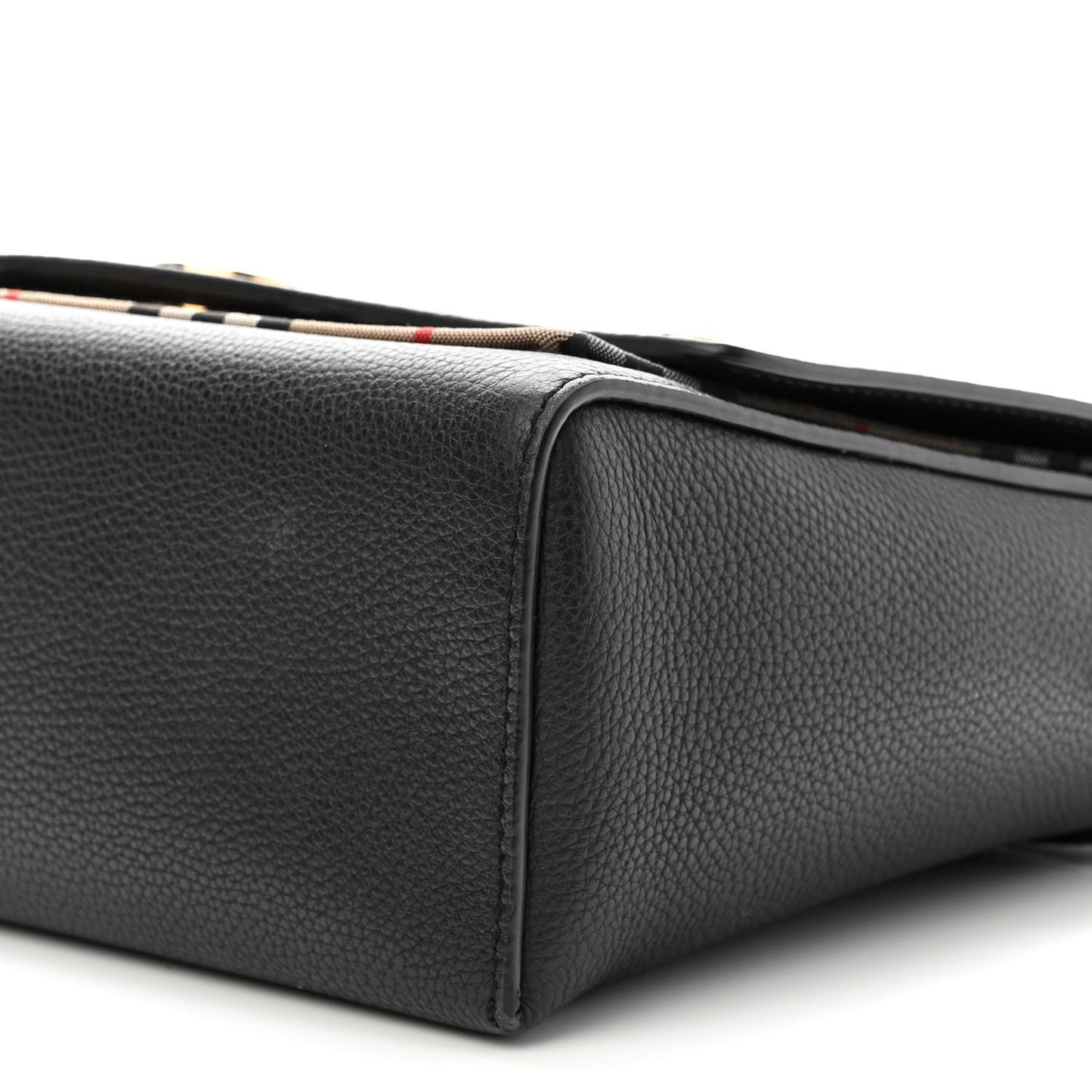 Grainy Calfskin Vintage Check Note Crossbody Bag Black
