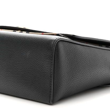 Burberry Grainy Calfskin Vintage Check Note Crossbody Bag Black 9 of 12