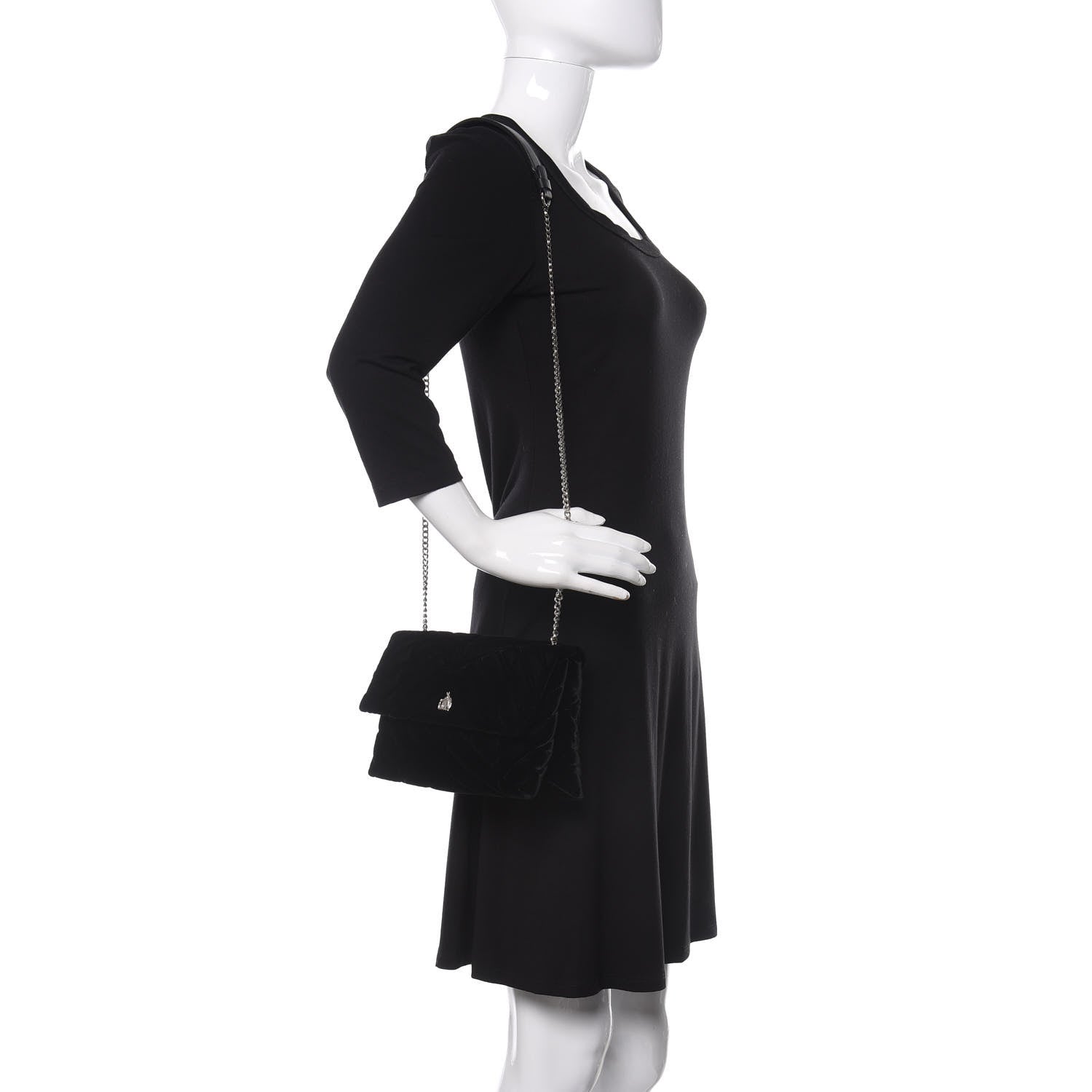 Lanvin Velvet Mini Sugar Flap Shoulder Bag Black 2 of 9