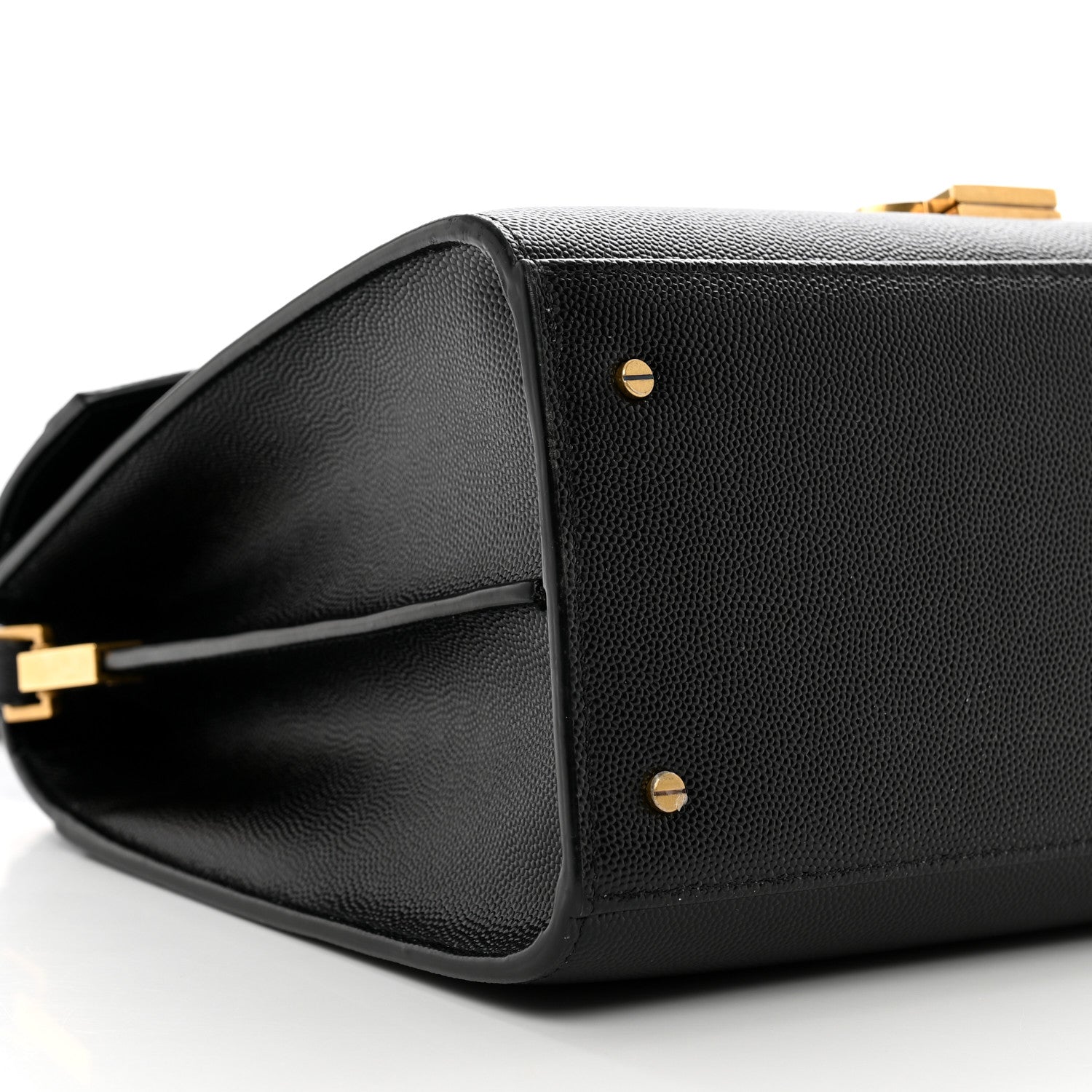 Saint Laurent Grain de Poudre Medium Classic Monogram Cassandra Top Handle Black Rouge Legion 9 of 10