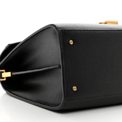 Saint Laurent Grain de Poudre Medium Classic Monogram Cassandra Top Handle Black Rouge Legion 9 of 10