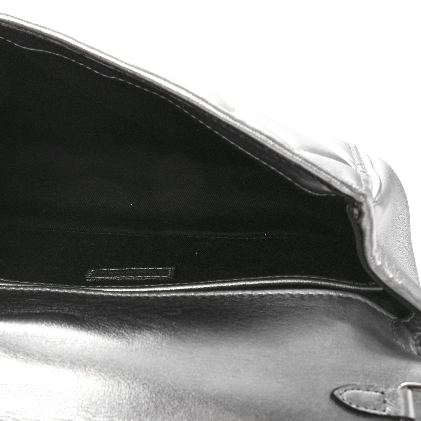 Metallic Calfskin Diondra Belt Bag Silver