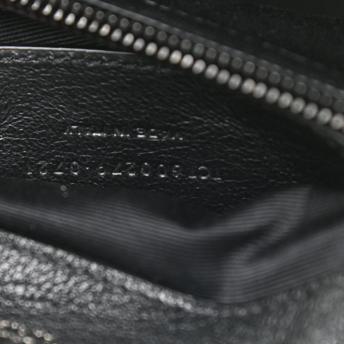 Sheepskin Matelasse Chevron Monogram Monochrome Medium College Bag Black