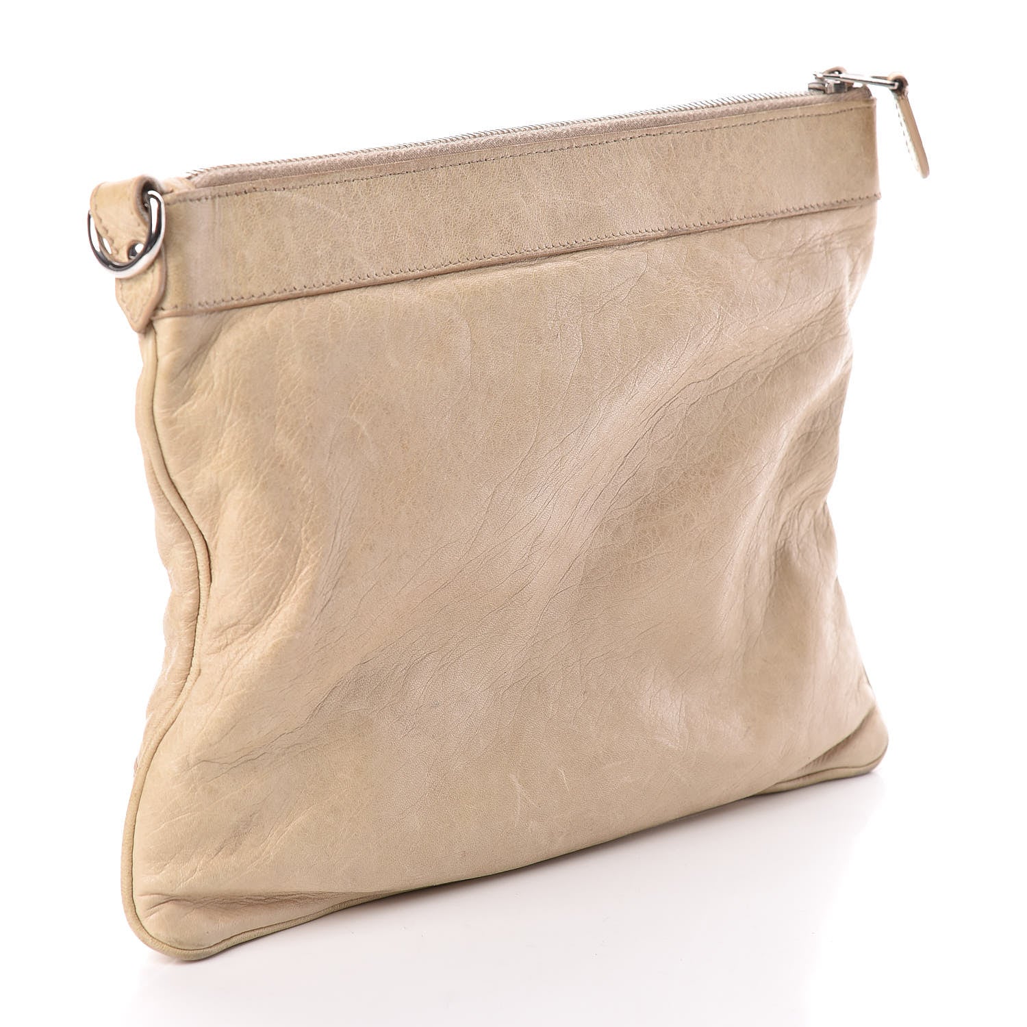 Balenciaga Agneau Giant 21 Silver Hardware Flat Handle Clutch Praline 3 of 10