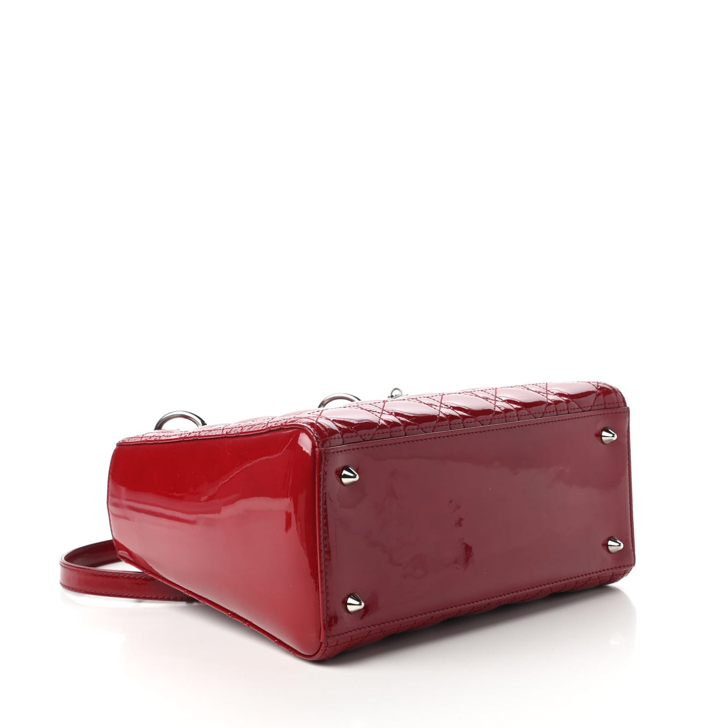 Patent Cannage Medium Lady Dior Red
