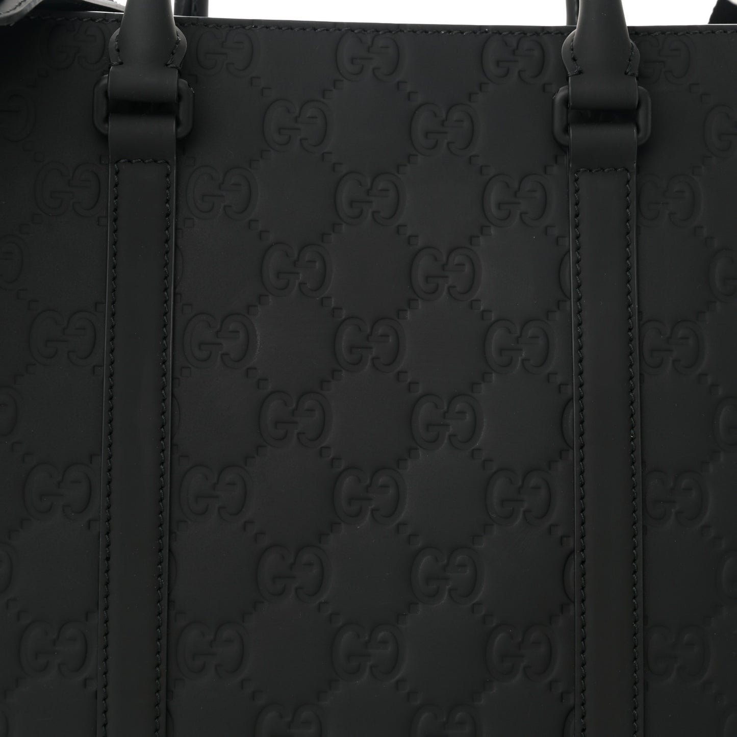 Calfskin Rubber Effect Tall Convertible Tote Black