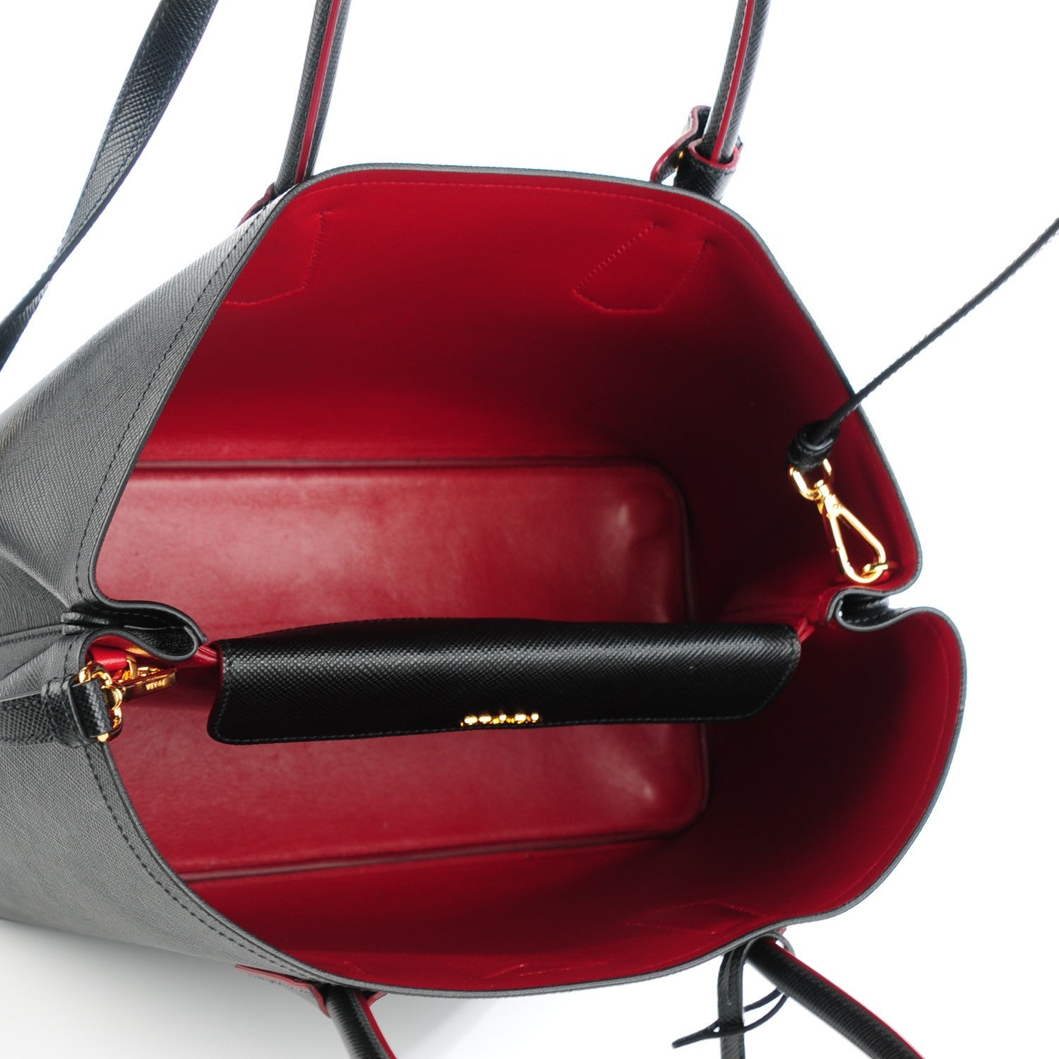 Prada Saffiano Cuir Large Double Bag Nero Black 5 of 7