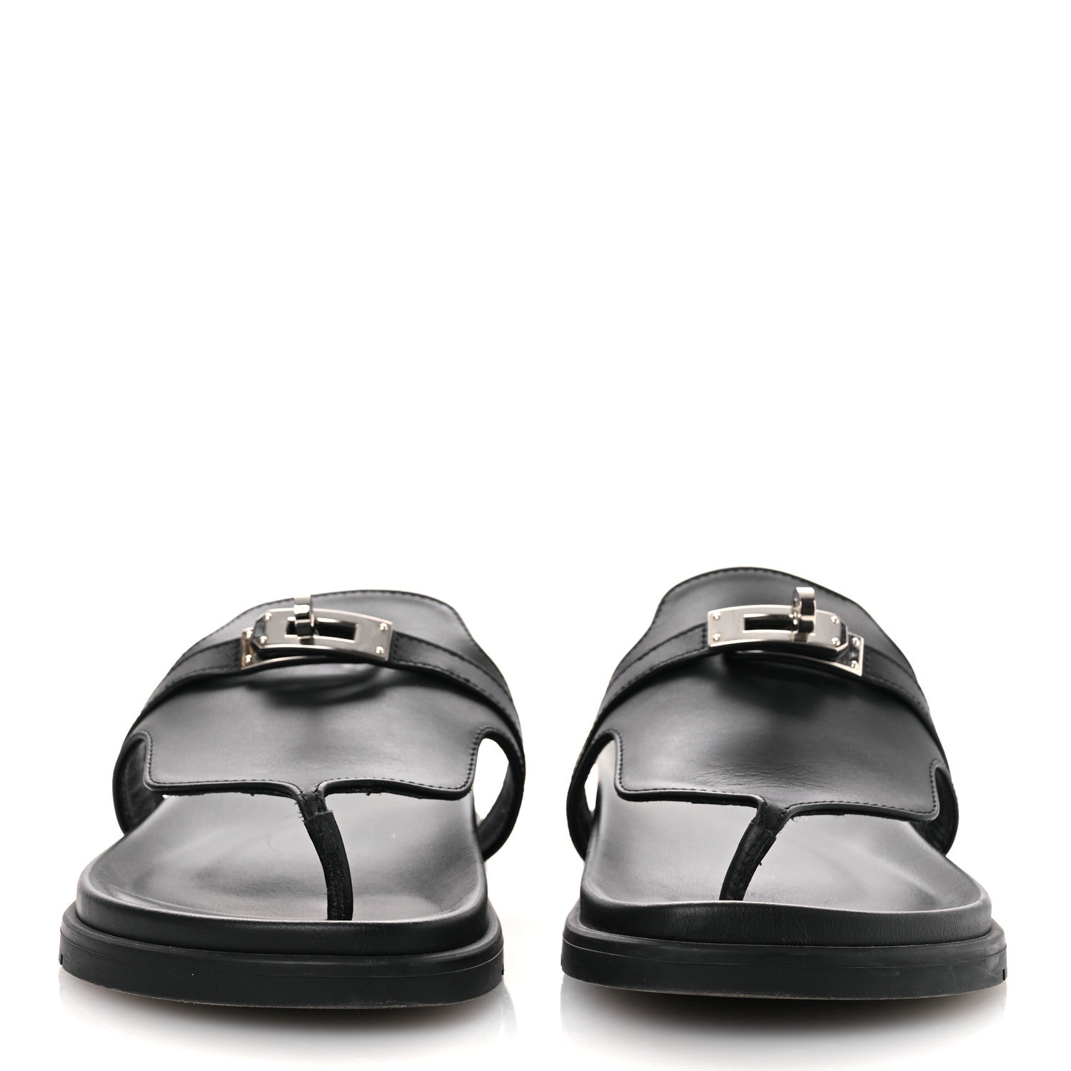 Hermes Calfskin Womens Empire Sandals 39 Black 3 of 14