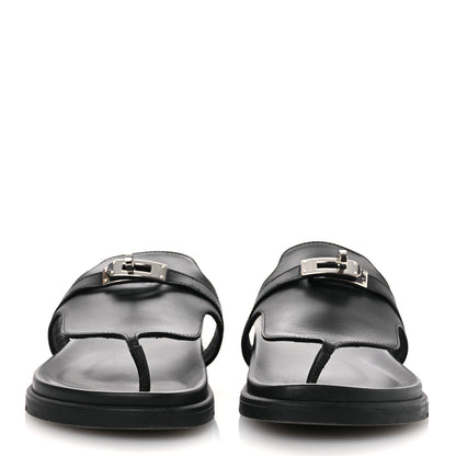 Hermes Calfskin Womens Empire Sandals 39 Black 3 of 14