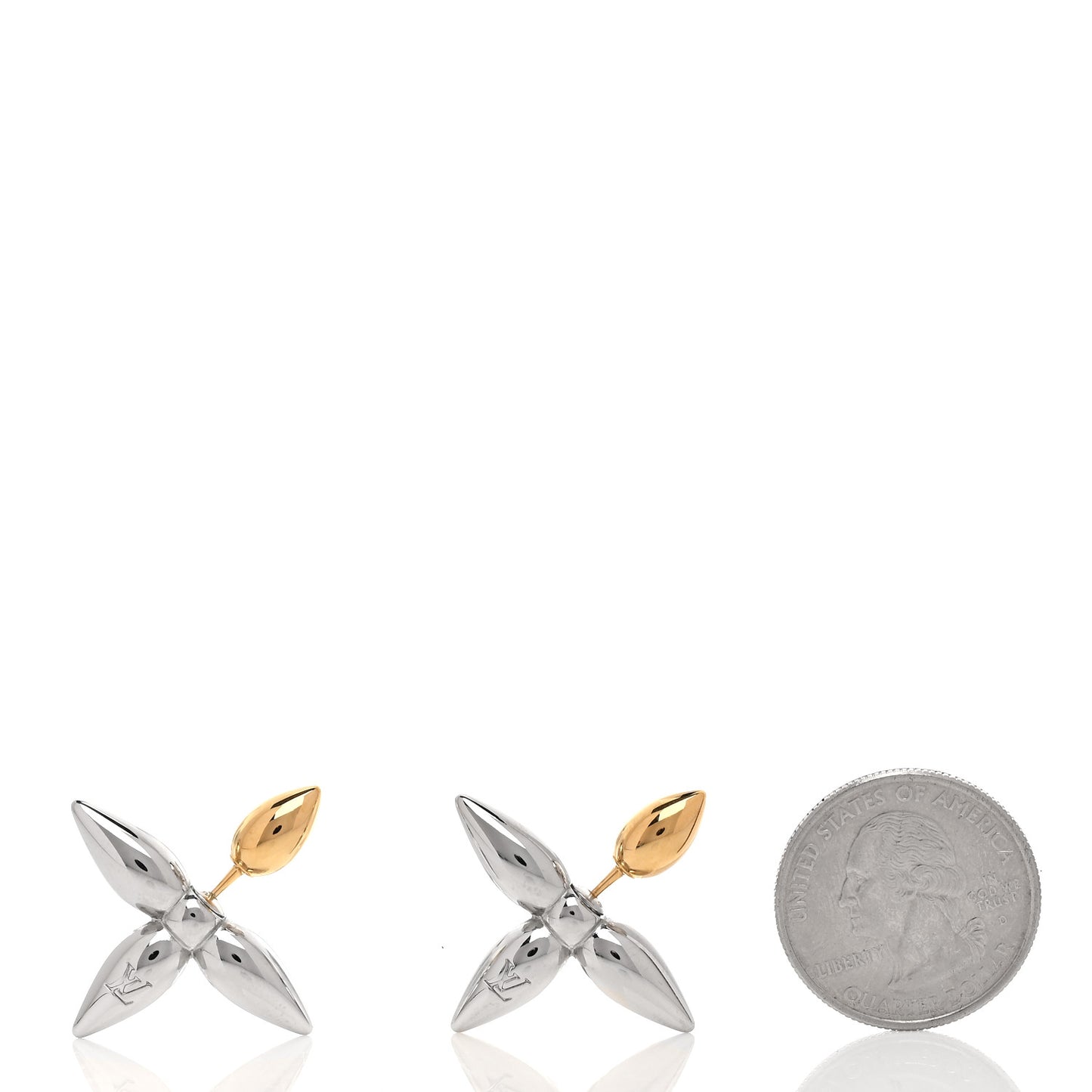 Metal Louisette Earrings Silver Gold