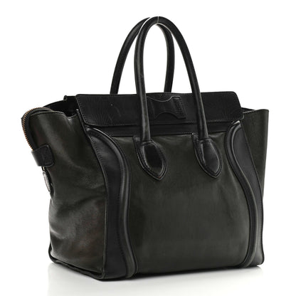 Celine Smooth Calfskin Mini Bi-Color Luggage Forest Black 2 of 29