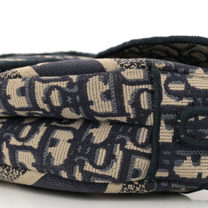 Christian Dior Oblique Embroidered Saddle Bag Blue 10 of 11