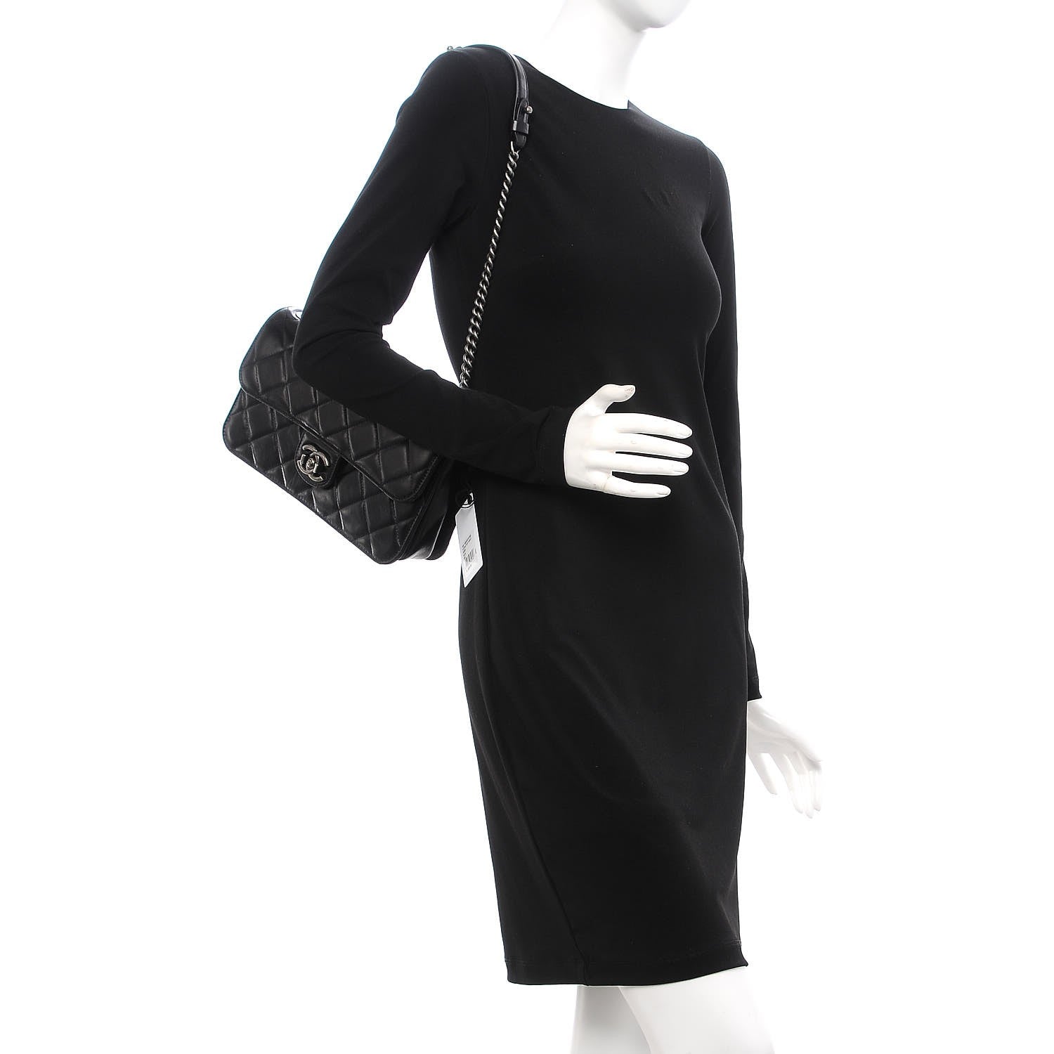 Chanel Glazed Calfskin Quilted Medium Perfect Edge Flap Black 2 of 7