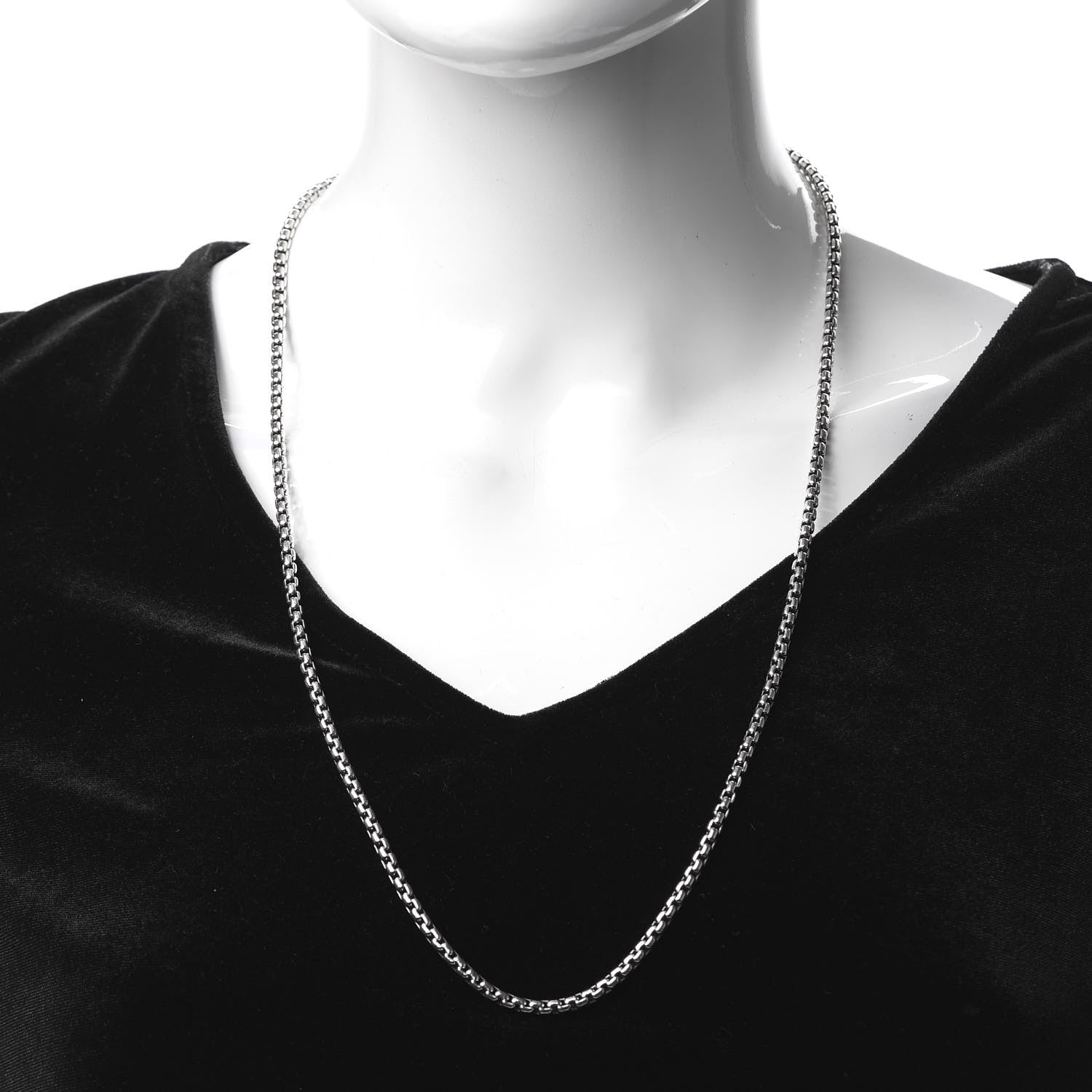 David Yurman Sterling Silver 3.6mm Box Chain Necklace 27" 2 of 4