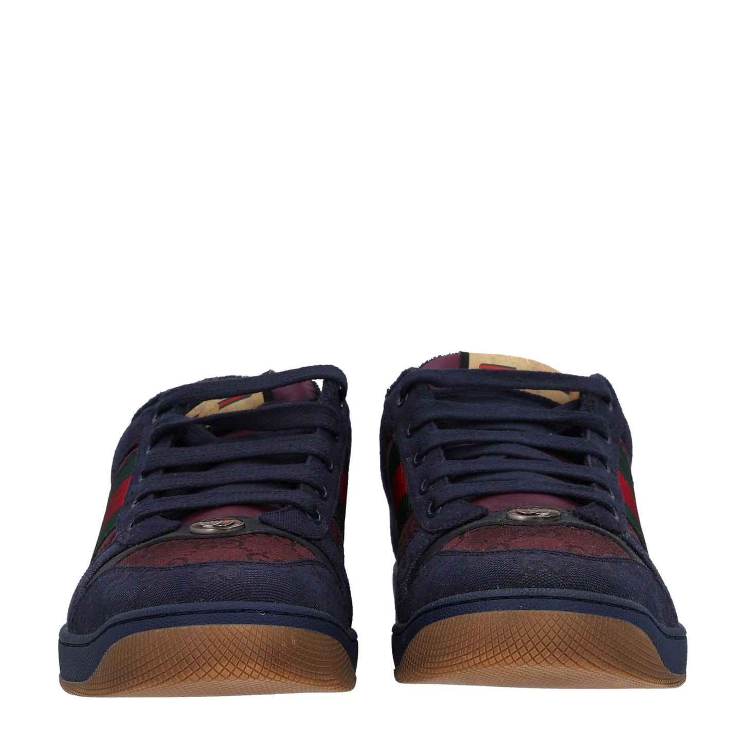 New Canvas GG Web Mens Screener Sneakers 8 Burgundy Navy