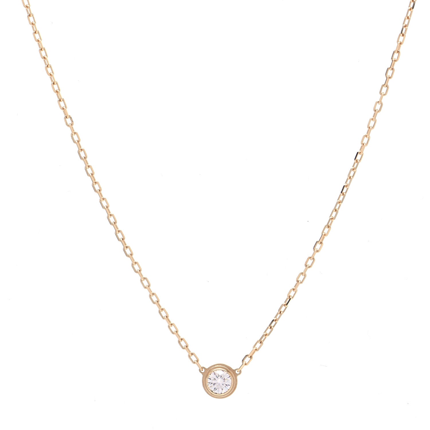 Cartier 18K Yellow Gold Diamond LM D'Amour Pendant Necklace 1 of 4