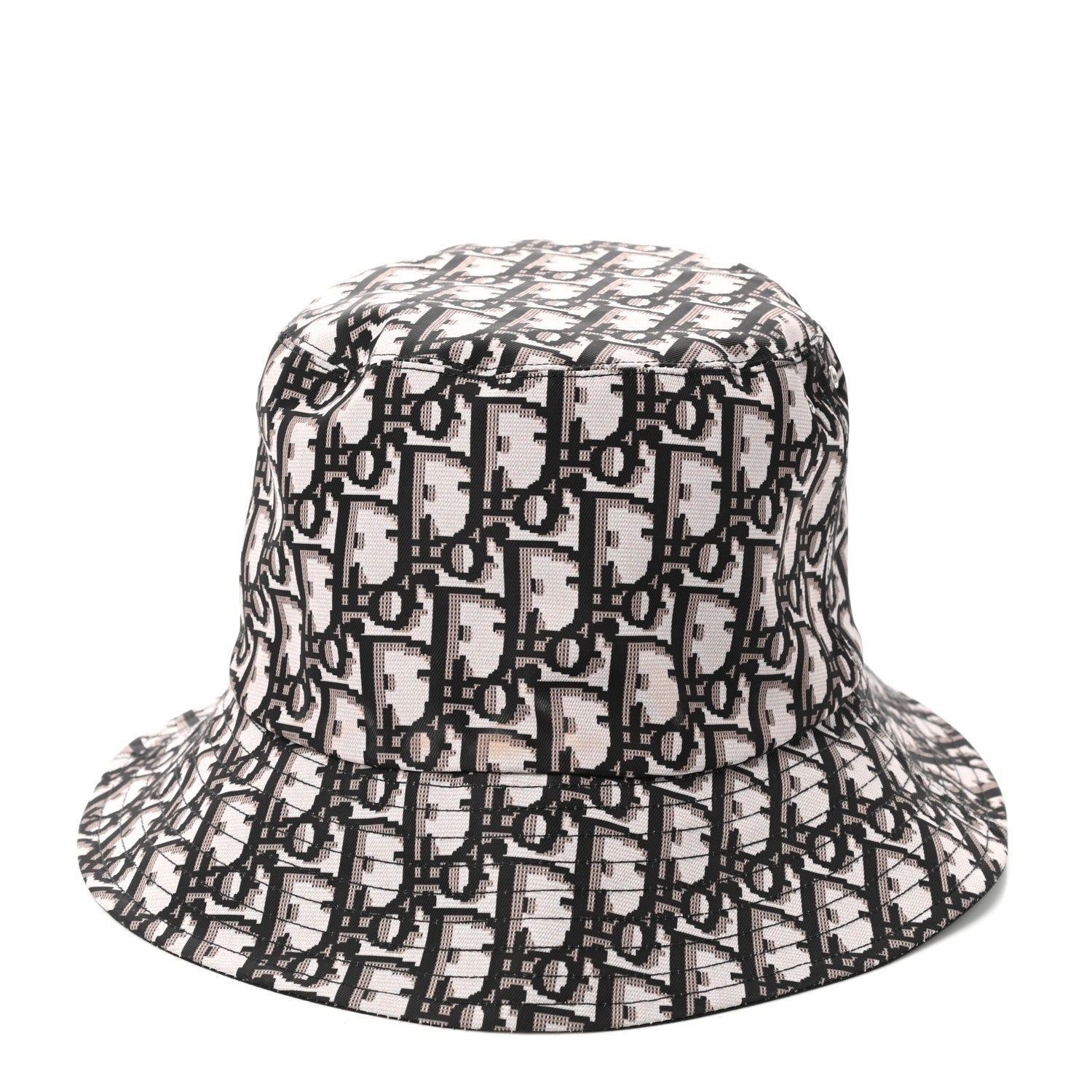 Christian Dior Polyester Cotton Oblique Reversible Teddy-D Brim Bucket Hat 56 Black 8 of 12