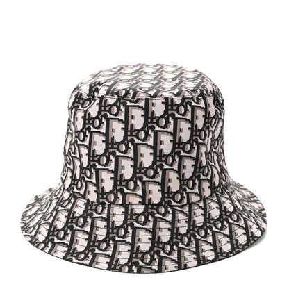 Christian Dior Polyester Cotton Oblique Reversible Teddy-D Brim Bucket Hat 56 Black 8 of 12