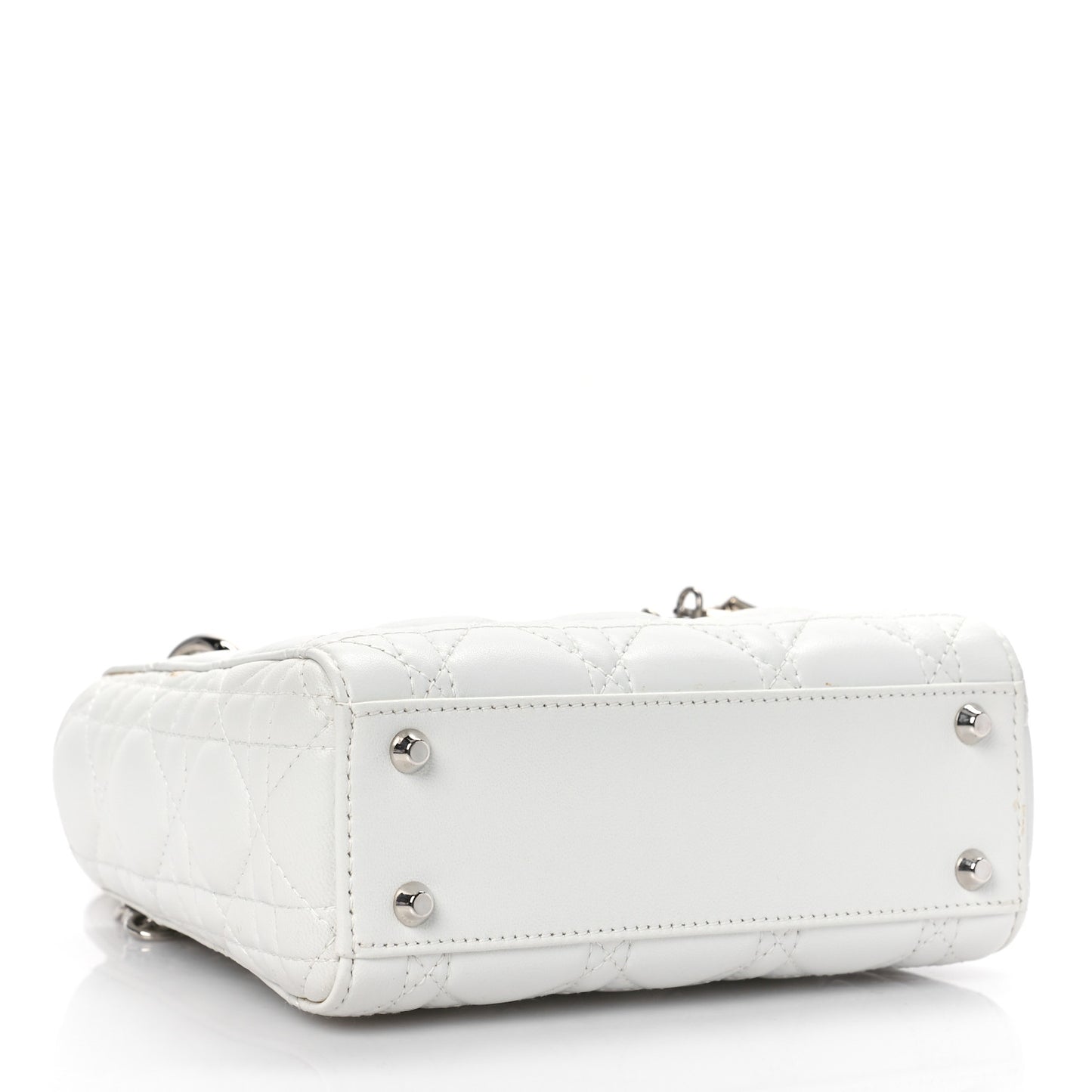 Lambskin Cannage Mini Lady Dior White