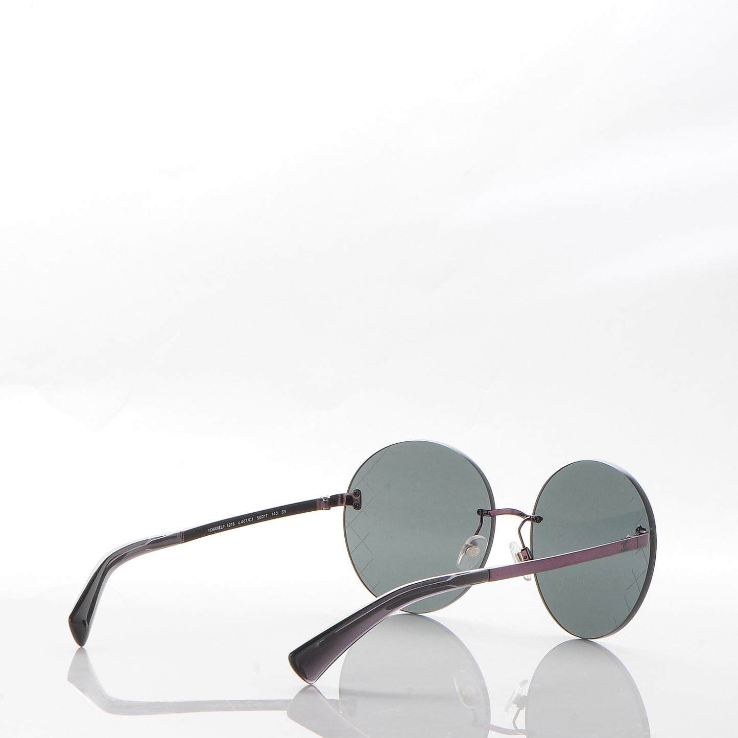 Metal Rimless Round Sunglasses 4216 Bordeaux
