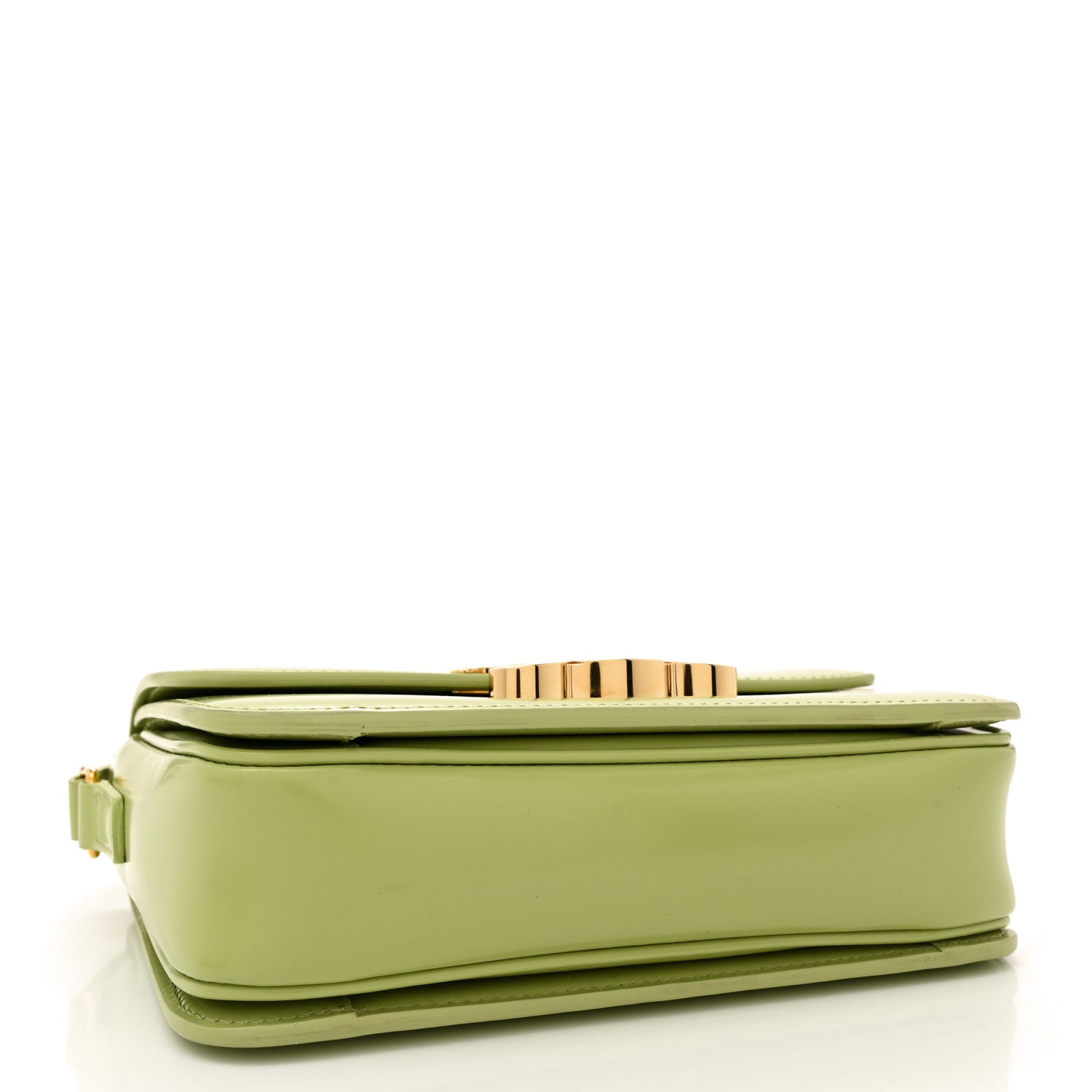 Celine Shiny Calfskin Teen Triomphe Almond Green 4 of 11