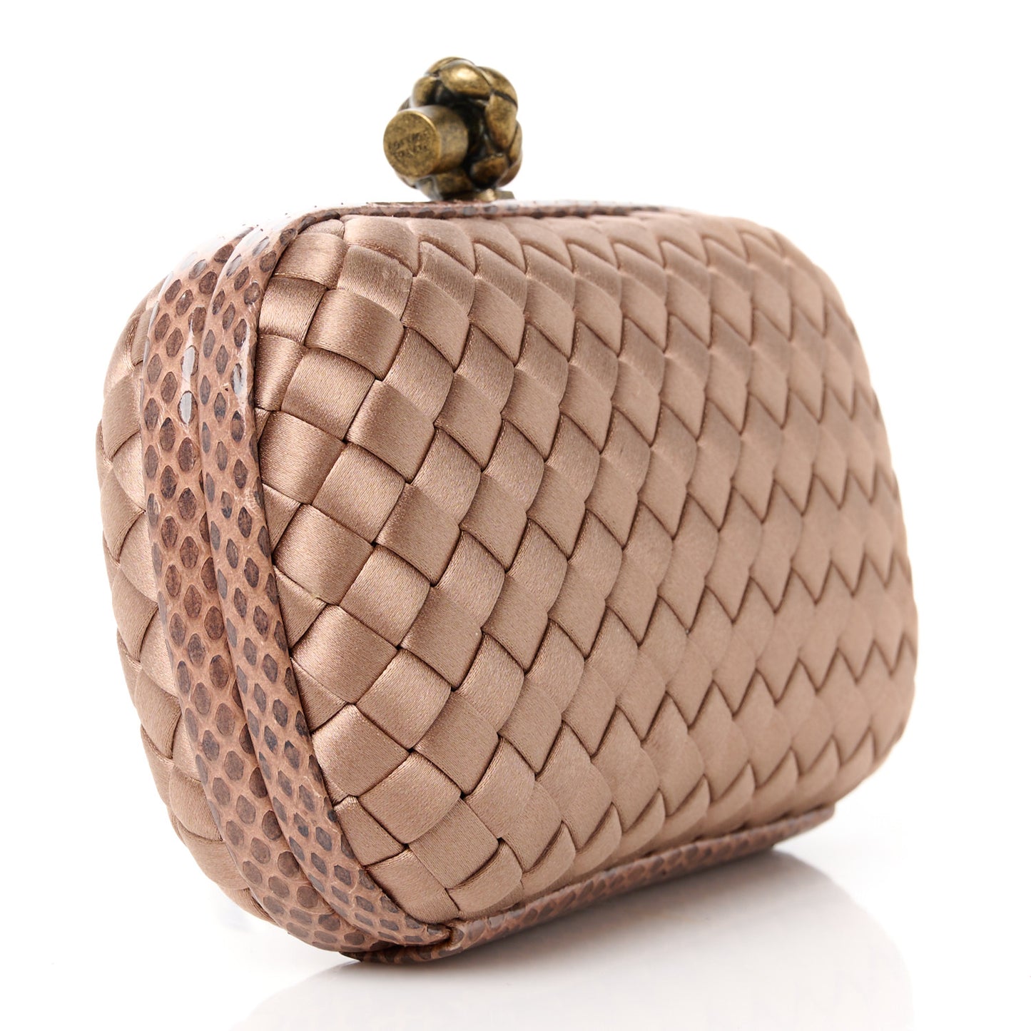 Satin Intreccio Impero Ayers Knot Clutch Blush