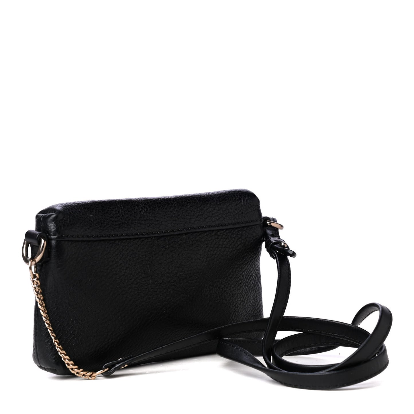 Grainy Calfskin Mini Rossett Bodybrit Biker Crossbody Black