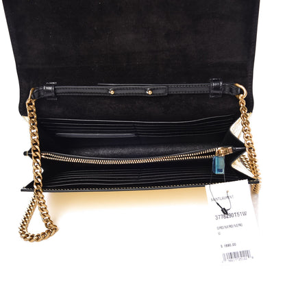 Saint Laurent Metallic Calfskin Monogram Chain Wallet Gold Black 5 of 10
