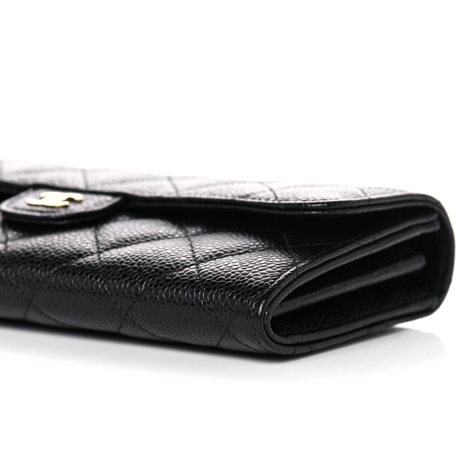 Chanel Caviar Quilted Large Gusset Flap Wallet Black 10 of 11