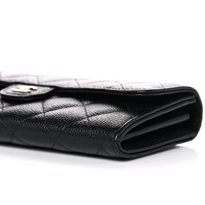 Chanel Caviar Quilted Large Gusset Flap Wallet Black 10 of 11