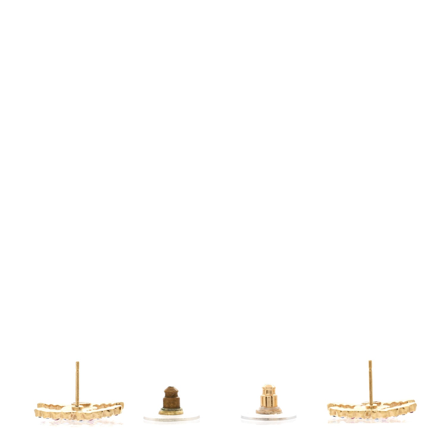 Chanel Crystal Over The Rainbow CC Earrings Gold Multicolor 3 of 5