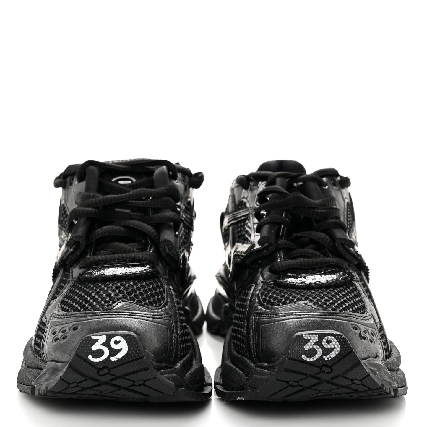 Mesh Rubber Monocolor Womens Runner Sneakers 39 Black