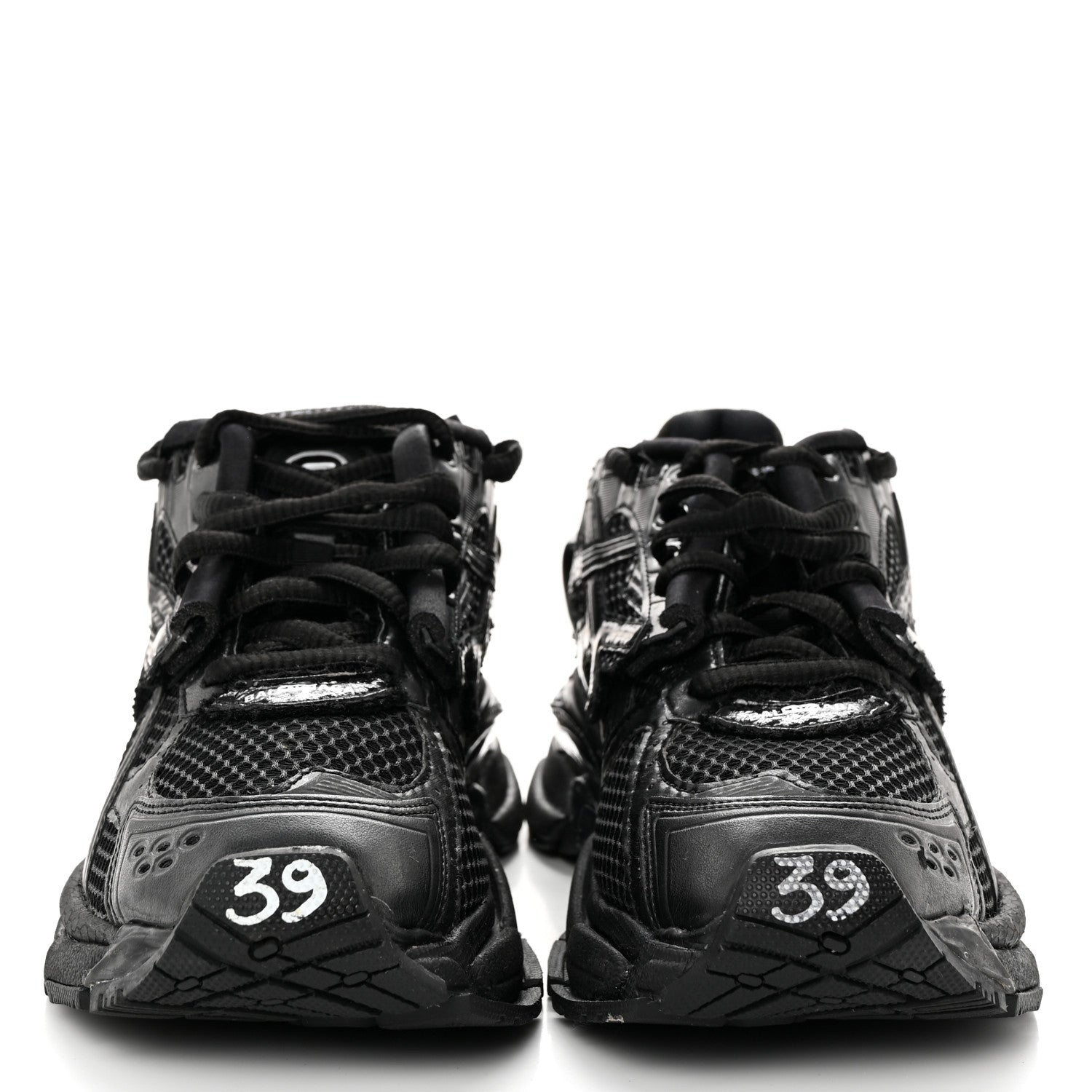 Balenciaga Mesh Rubber Monocolor Womens Runner Sneakers 39 Black 2 of 9