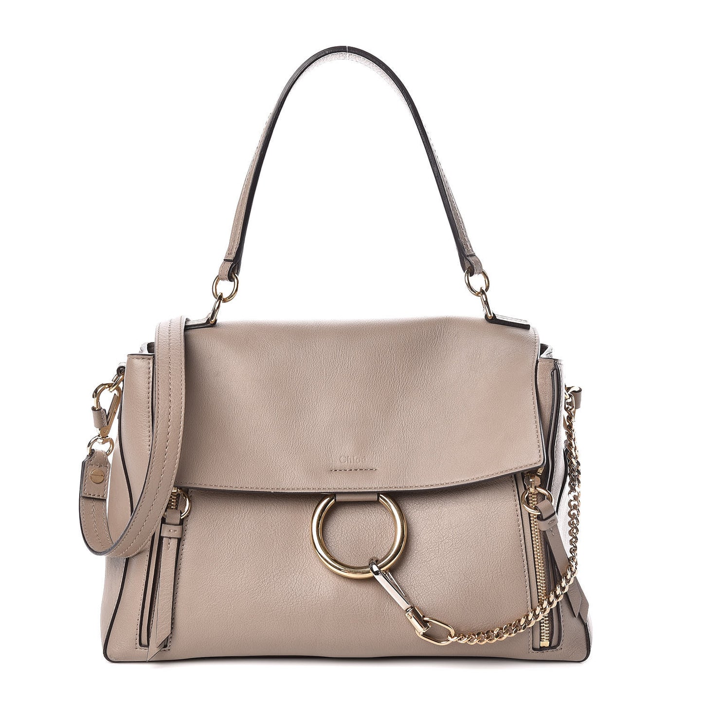 Calfskin Medium Faye Day Shoulder Bag Motty Grey